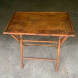 Folding bamboo side table