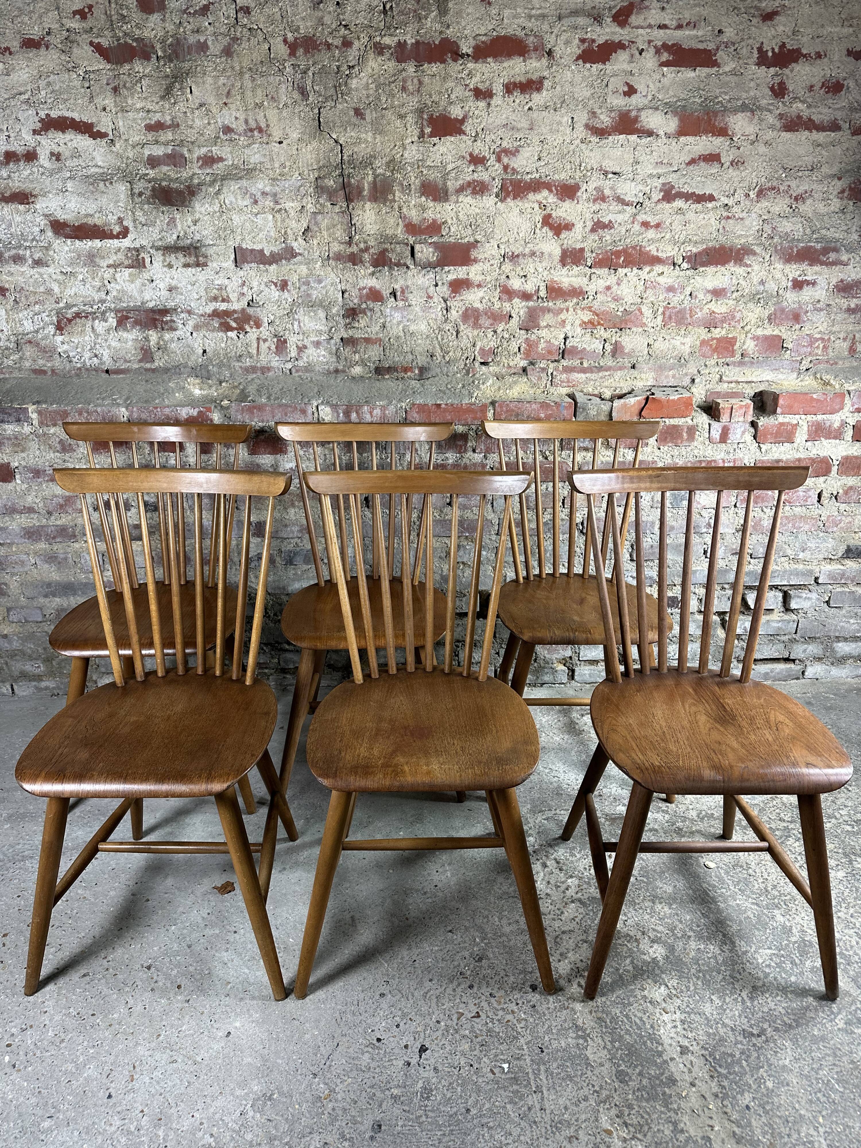 Scandinavian chairs (series of 6) in teak produced by samcom 1960