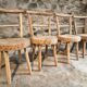 Ensemble de salle à manger rustique fait main avec table en chêne et frêne et 4 chaises, années 1960