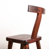 Set of 4 Scandinavian chairs in solid Elm, model T in the style of Olavi Hannin.