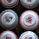 6 flat plates Digoin Sarregemines Marsac red with gold flowers