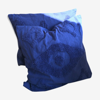 Duo blue Berber cushions