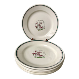 Set of 6 flat plates salins model "april" years 30-40