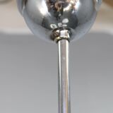 Czechoslovak Art Deco chrome chandelier with opaline glass, 1930s
