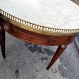 Table basse bouillotte plateau marbre style louis xvi ancienne
