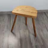 Raw wood tripod stool