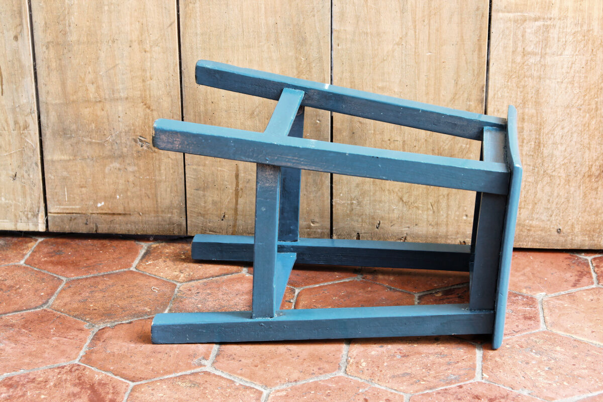 Wooden workshop stool