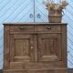 Buffet ancien 2 tiroirs en chêne massif brut esprit campagne chic