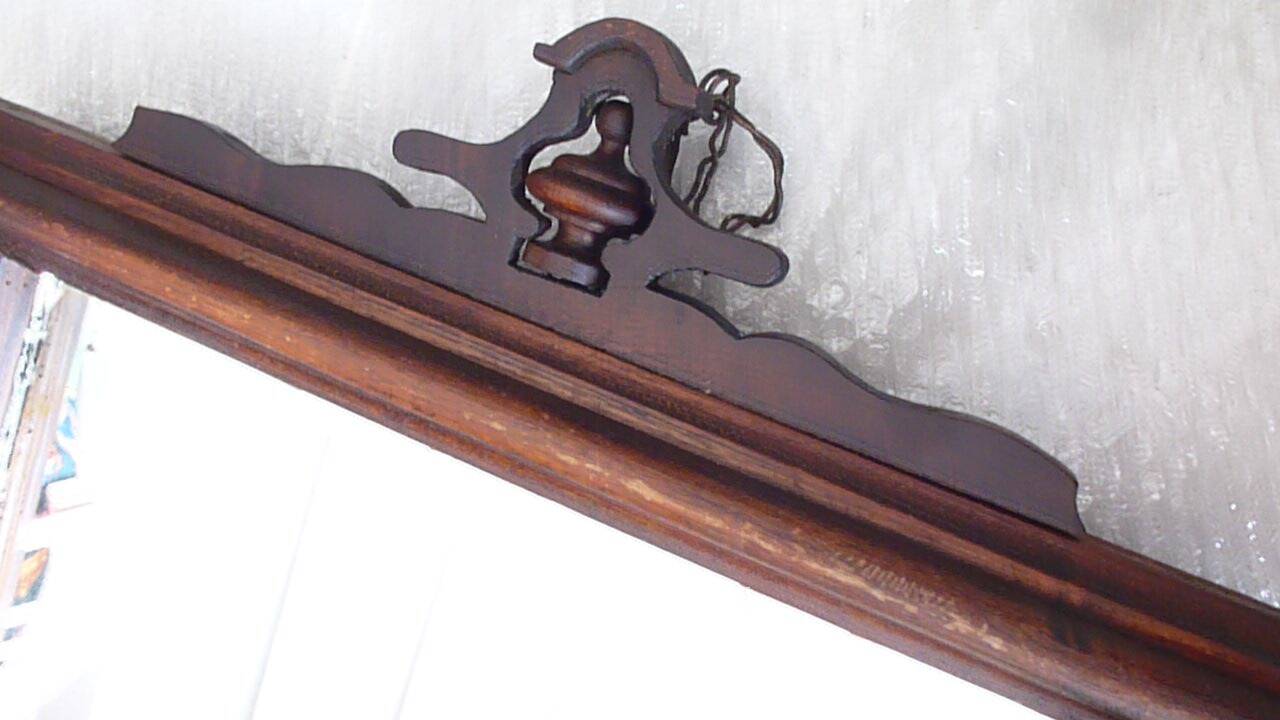 Antique Napoleon III style mercury mirror, Victorian wall mirror.