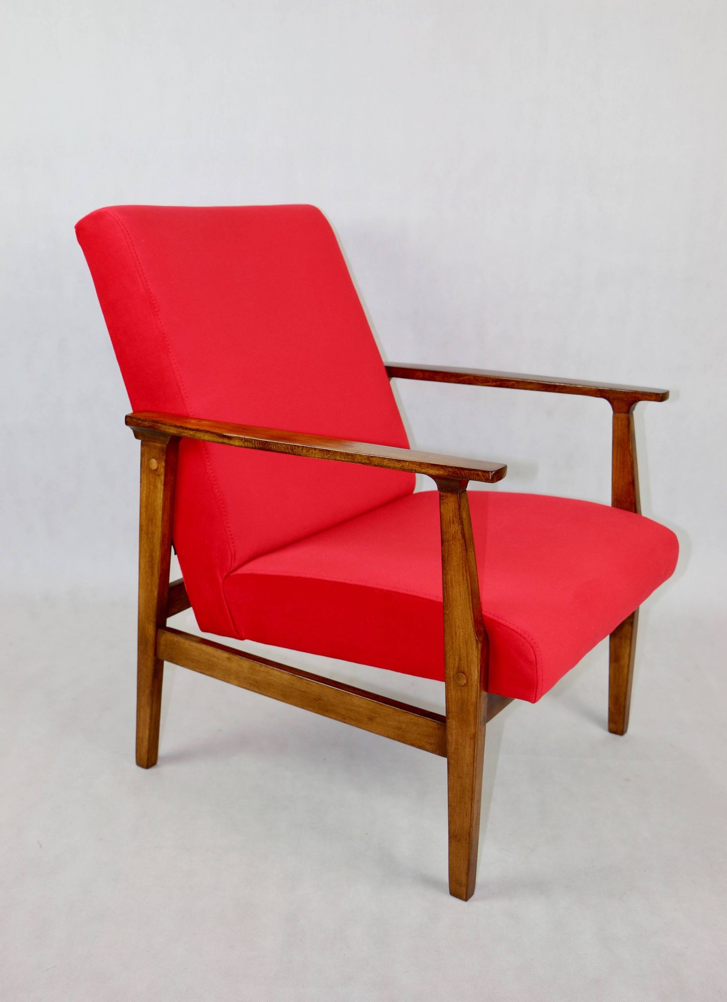 Chaise longue vintage en velours rouge, années 1970