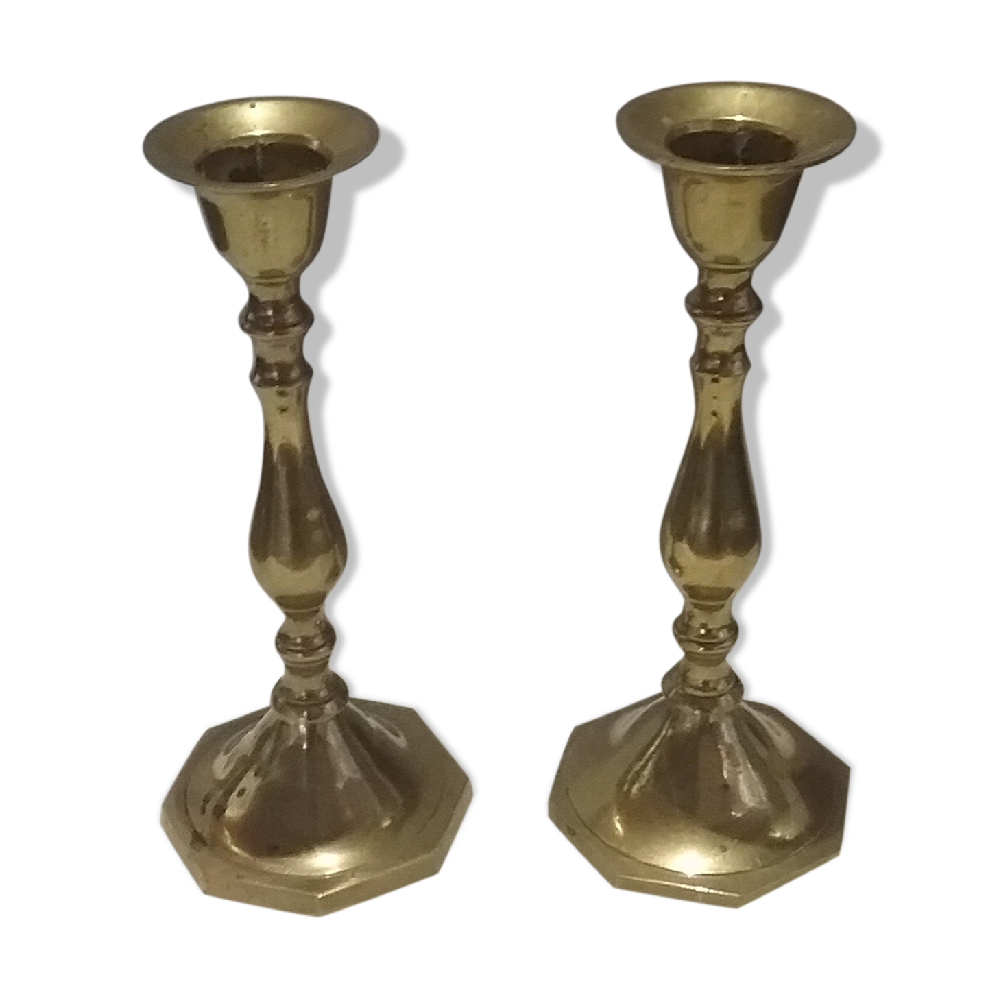 2 brass candle holders