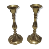2 brass candle holders