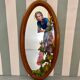 Miroir sculpté en bois décors fleurs