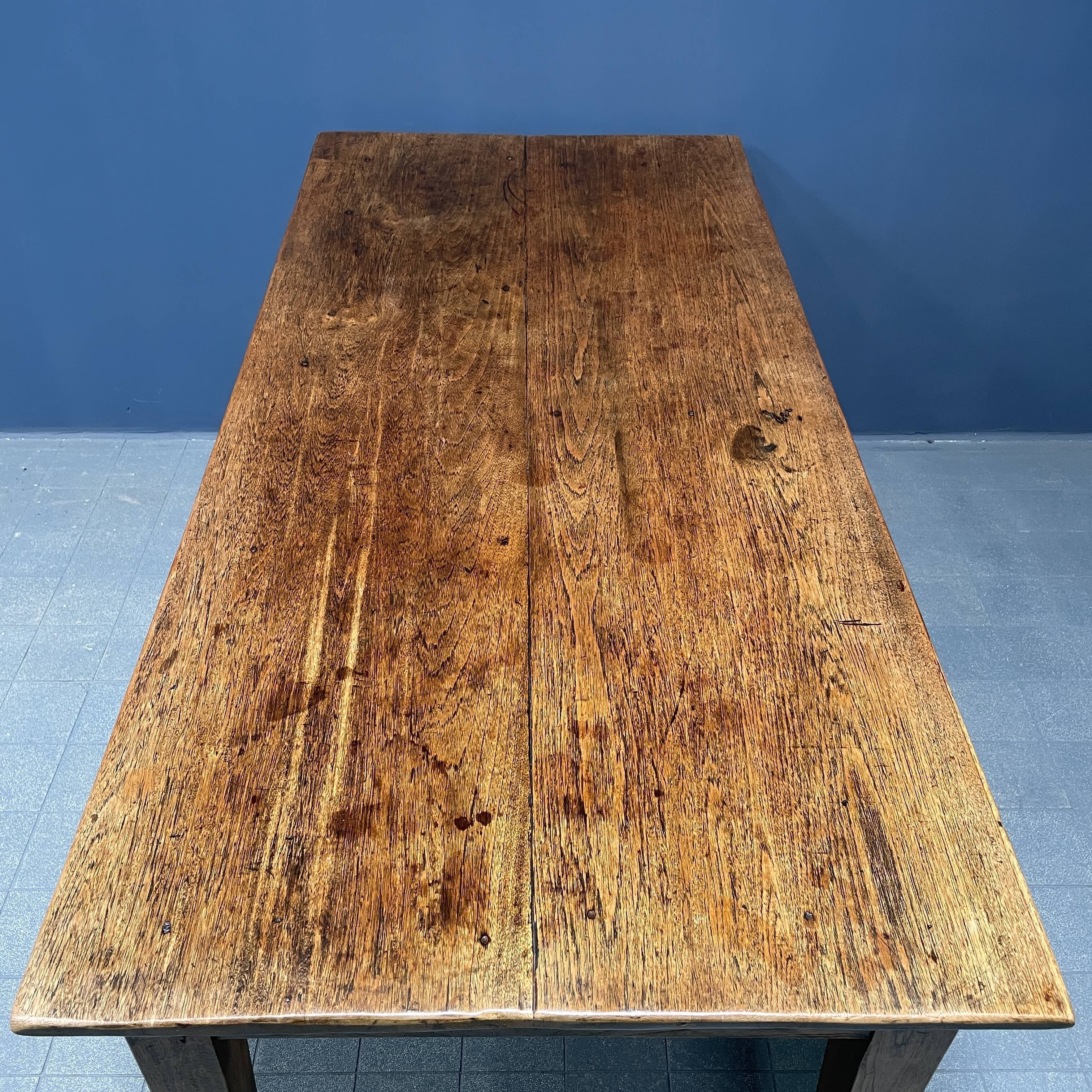 Rustic french farmhouse dining table made of oak and elm