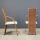 Vintage high back wicker dining chairs, 1980s - set of 6