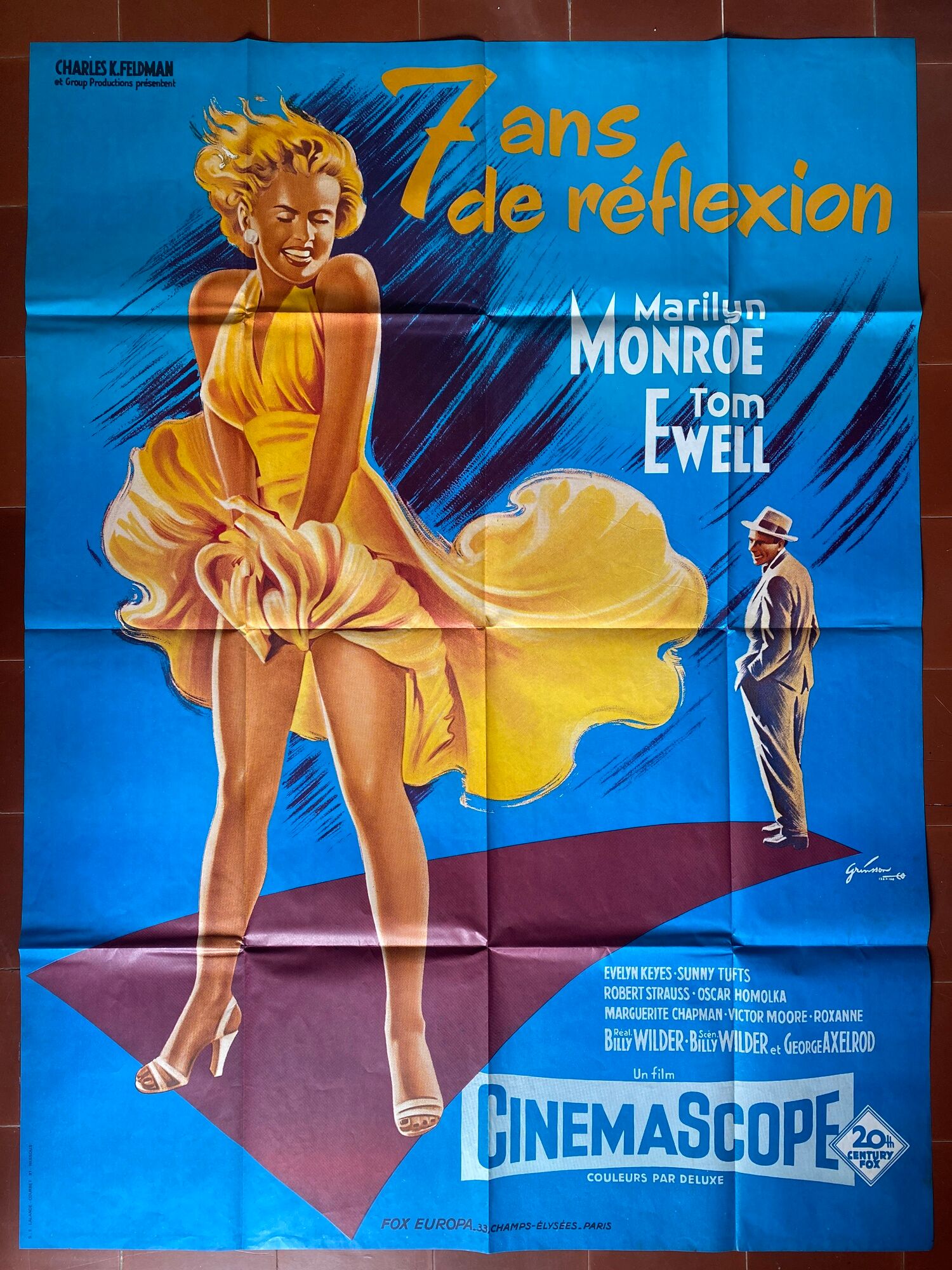 Movie poster "Seven years of reflection" Marilyn Monroe 120x160cm 70's