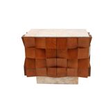 Brutalist Style Sideboard Made of Wood and Siena Marble, Italy