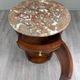 Half-moon side table in mahogany and marble, Louis XVI style, 19th century.