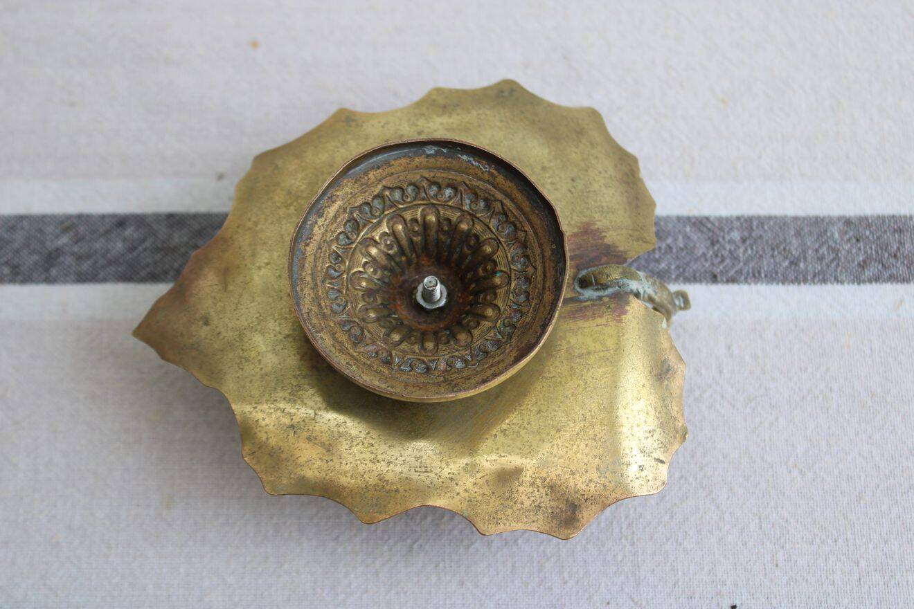 Gold-plated brass candle holder