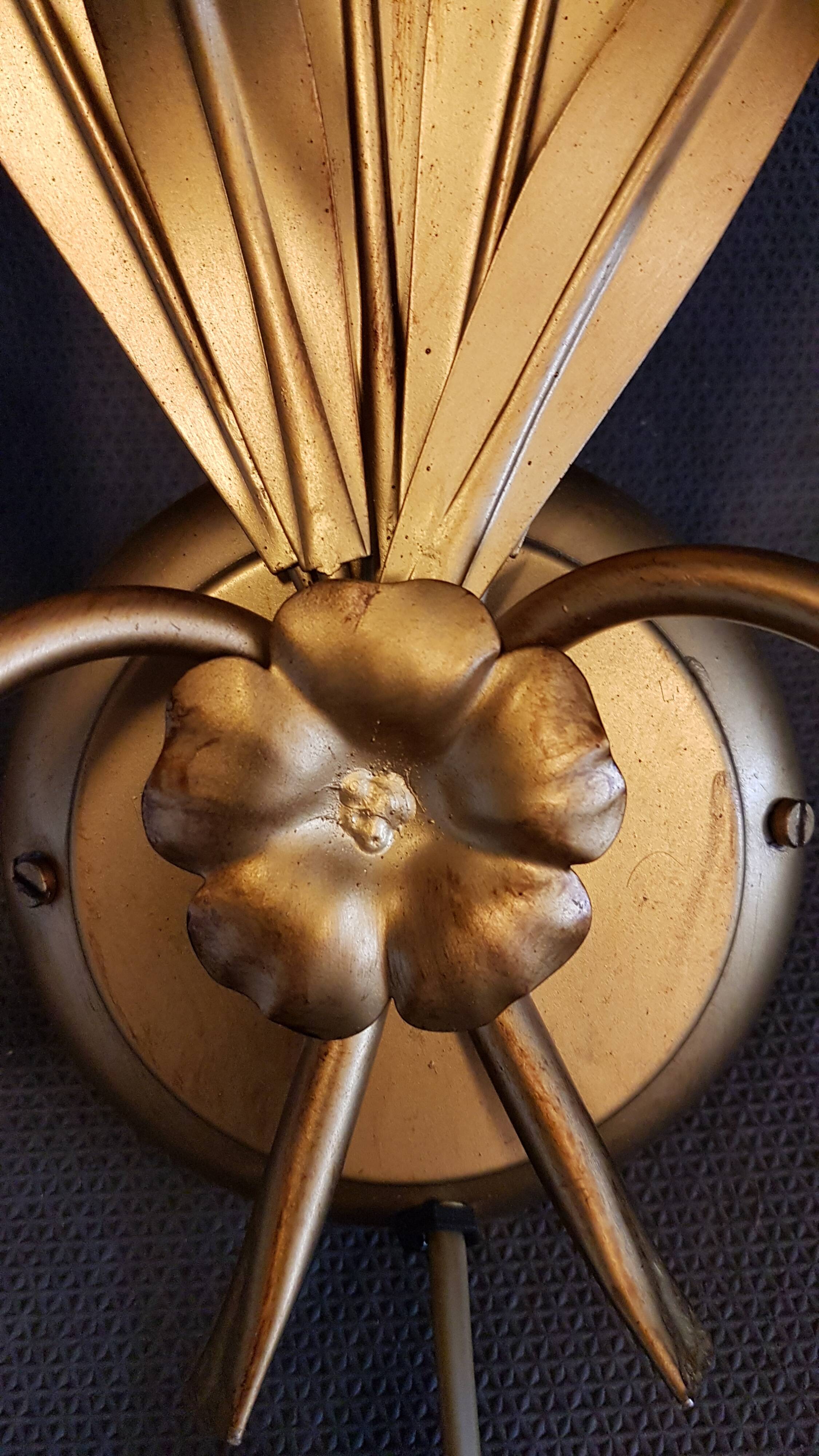 Wheat sheaf wall lamp, italy 1960s
