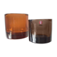 Kivi Iittala candle holders in orange and cinnamon glass 1988