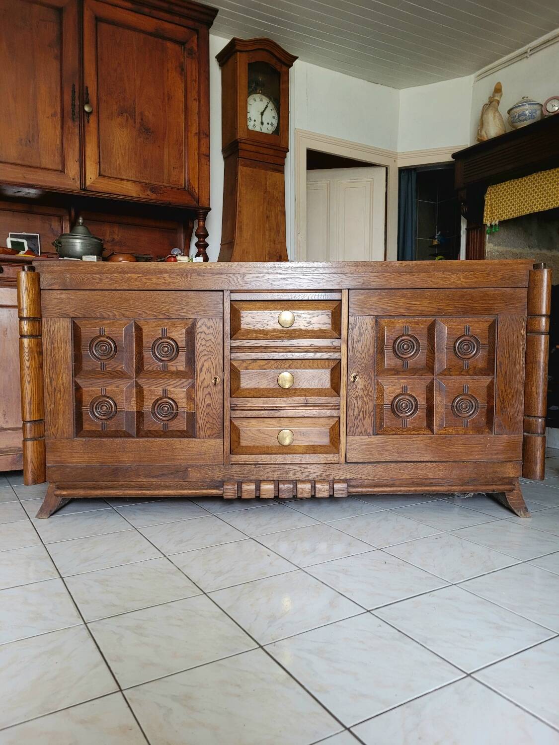 Vintage Art Deco oak sideboard