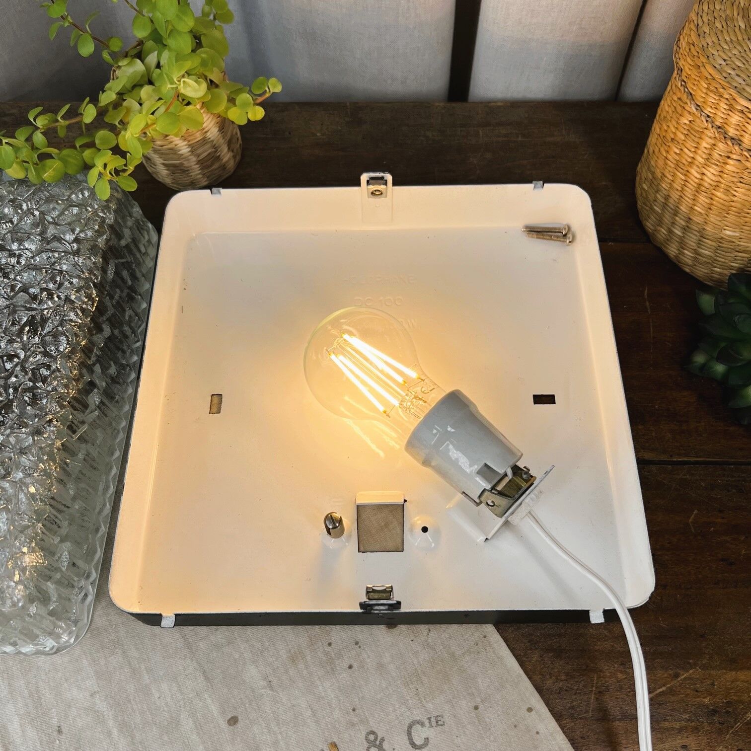 Vintage holophane ceiling lamp