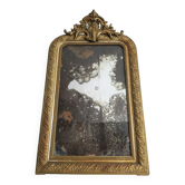 Large Louis Philippe mirror with antique mercury pediment, height 107cm, vintage