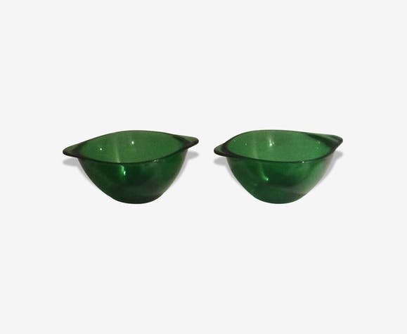 Duo of green bowls