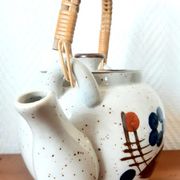 Stoneware tea set with currants, vintage Japan