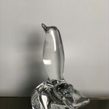 Presse papier oiseau sculpté en cristal DAUM