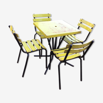 Ensemble bistrot table et 4 chaises