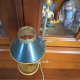 Lamp Bouillotte 1 arm of light bronze lampshade sheet metal empire style