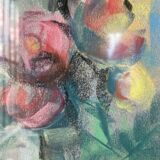 Oil chalk drawing flowers