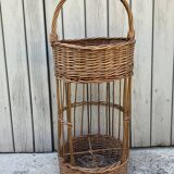 Braided wicker bottle rack