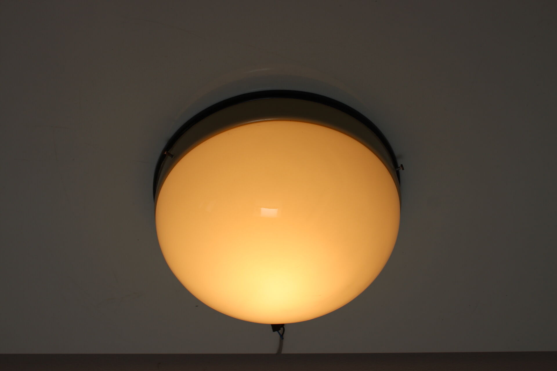 Midcentury glass ceiling lamp