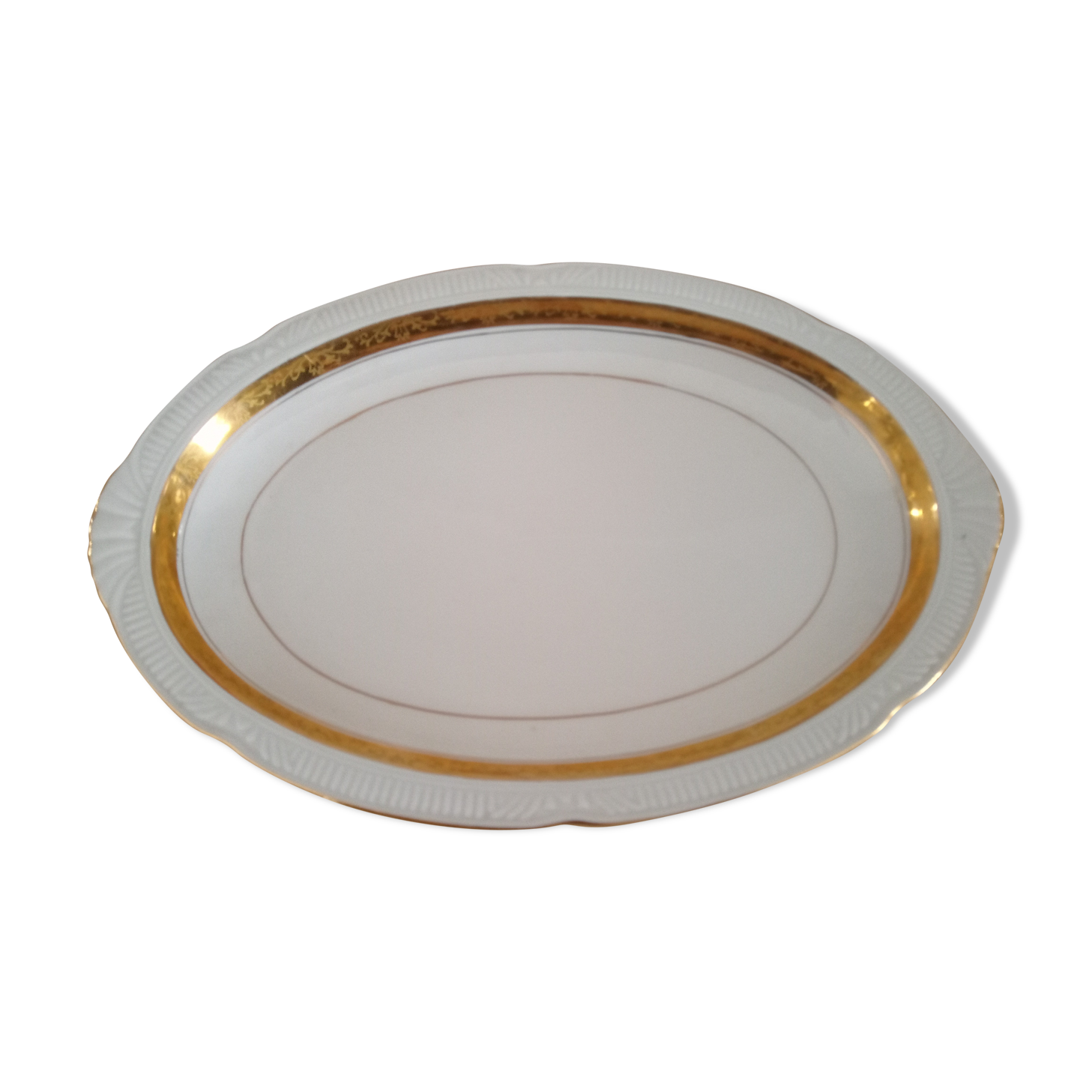 Oval porcelain dish Bavaria beige golden led