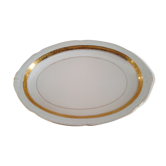 Plat ovale en porcelaine Bavaria beige liseré doré