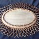 Miroir en rotin vintage époque 1960/70  50 x 37 cm