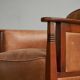 Art Deco armchair in solid oak and leather by Frits Schuitema