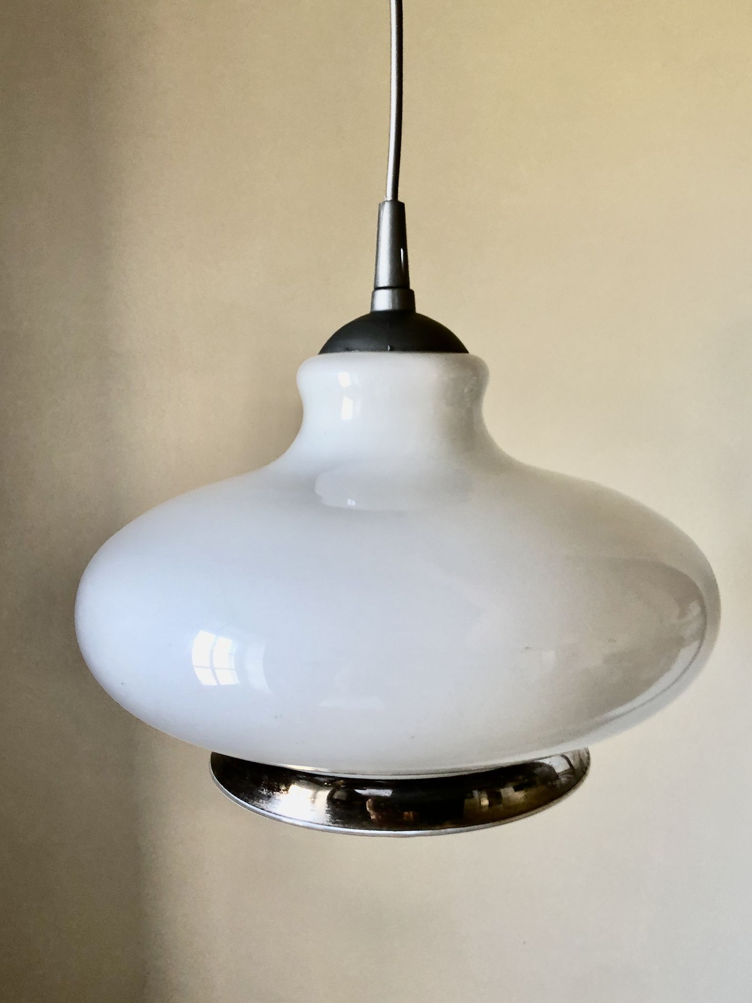 Suspension en opaline et fil d'argent