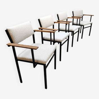 4 chaises de salle à manger vintage design hollandais