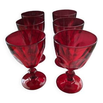 Verres cristal d arques Rambouillet rouge