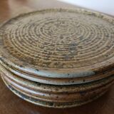 Ensemble de 6 assiettes à dessert en gré pyrité