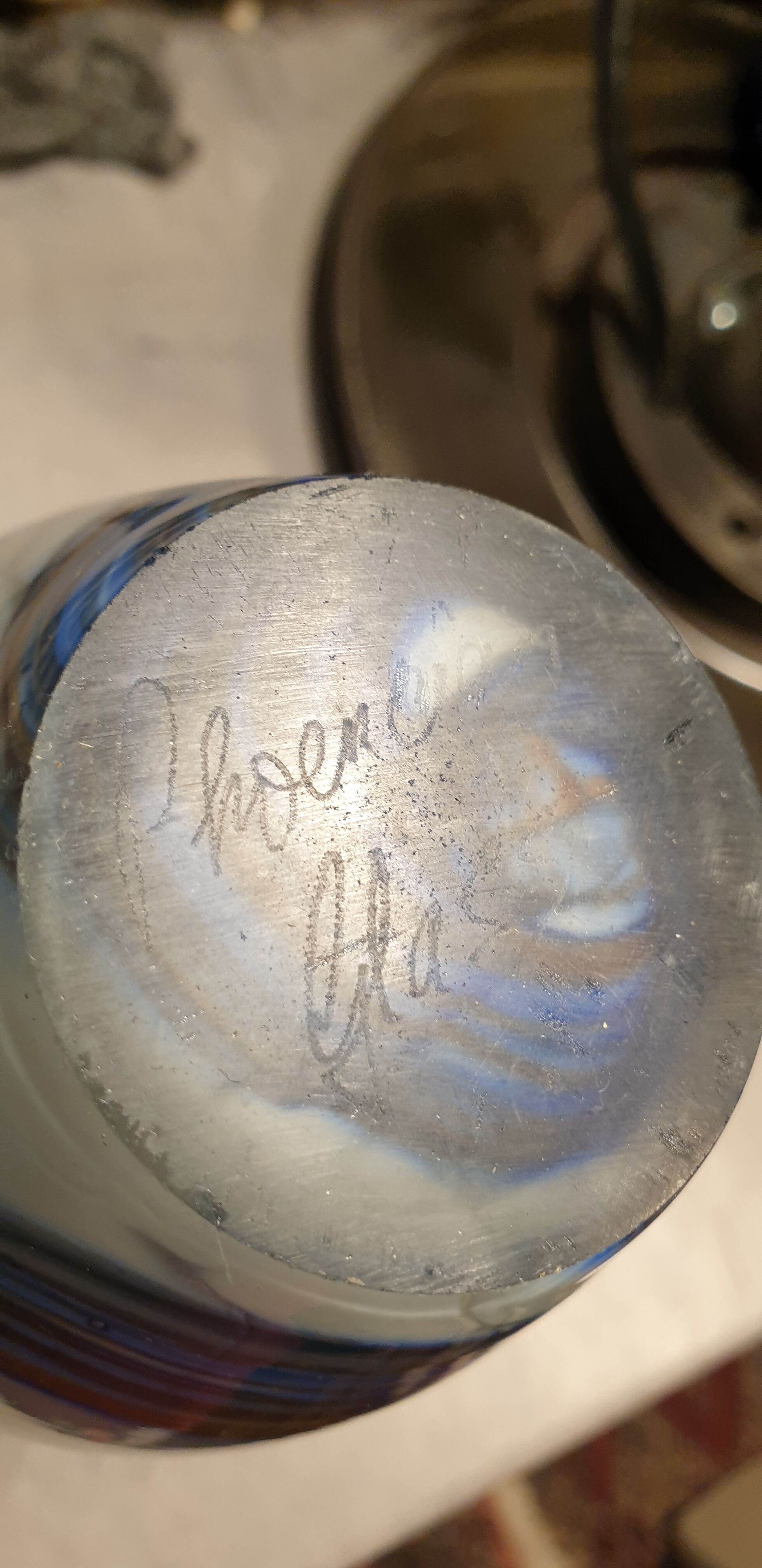 Vase blown to the cane