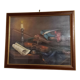 Signed oil-still life on violin