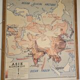 Old school map of geography of Australia and Asia double-sided