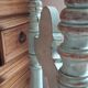 chaises en bois turquoise vintage