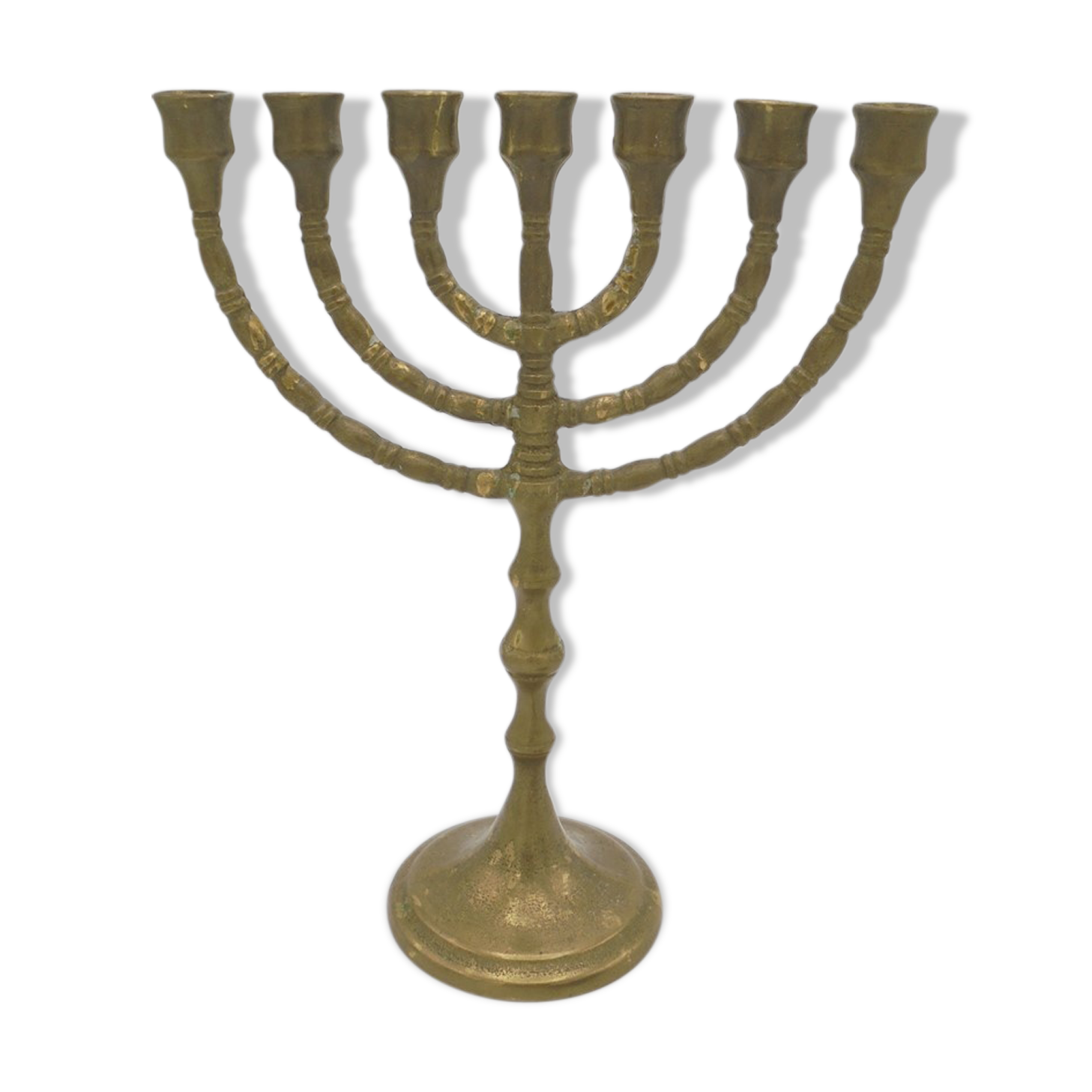 Brass ménorah chandelier