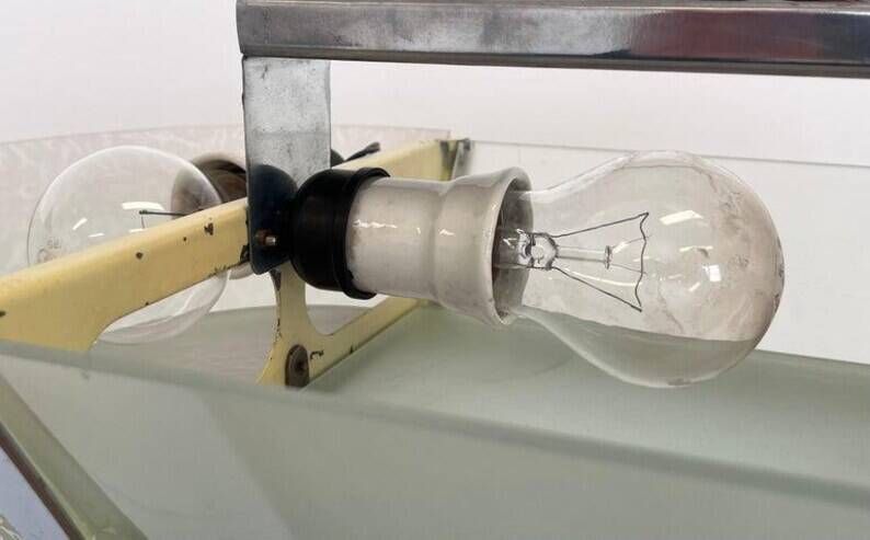 XXL design Chrome Bauhaus Chandelier or pendant - 1940s / Czechoslovakia